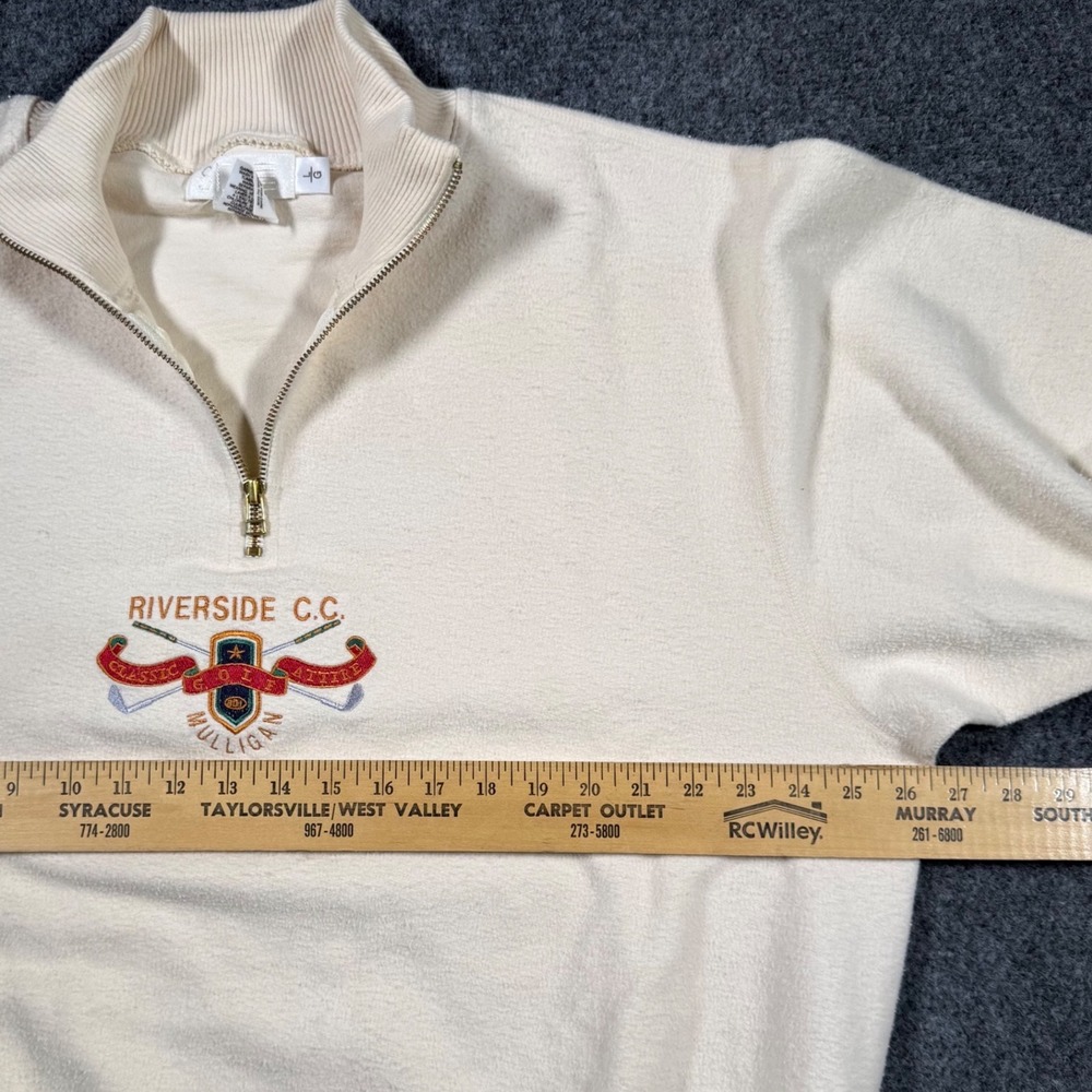 Vintage SDI Riverside Country Club 1/4 Zip Pullover Mens Large Cream - Picture 4 of 9